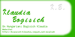 klaudia bogisich business card